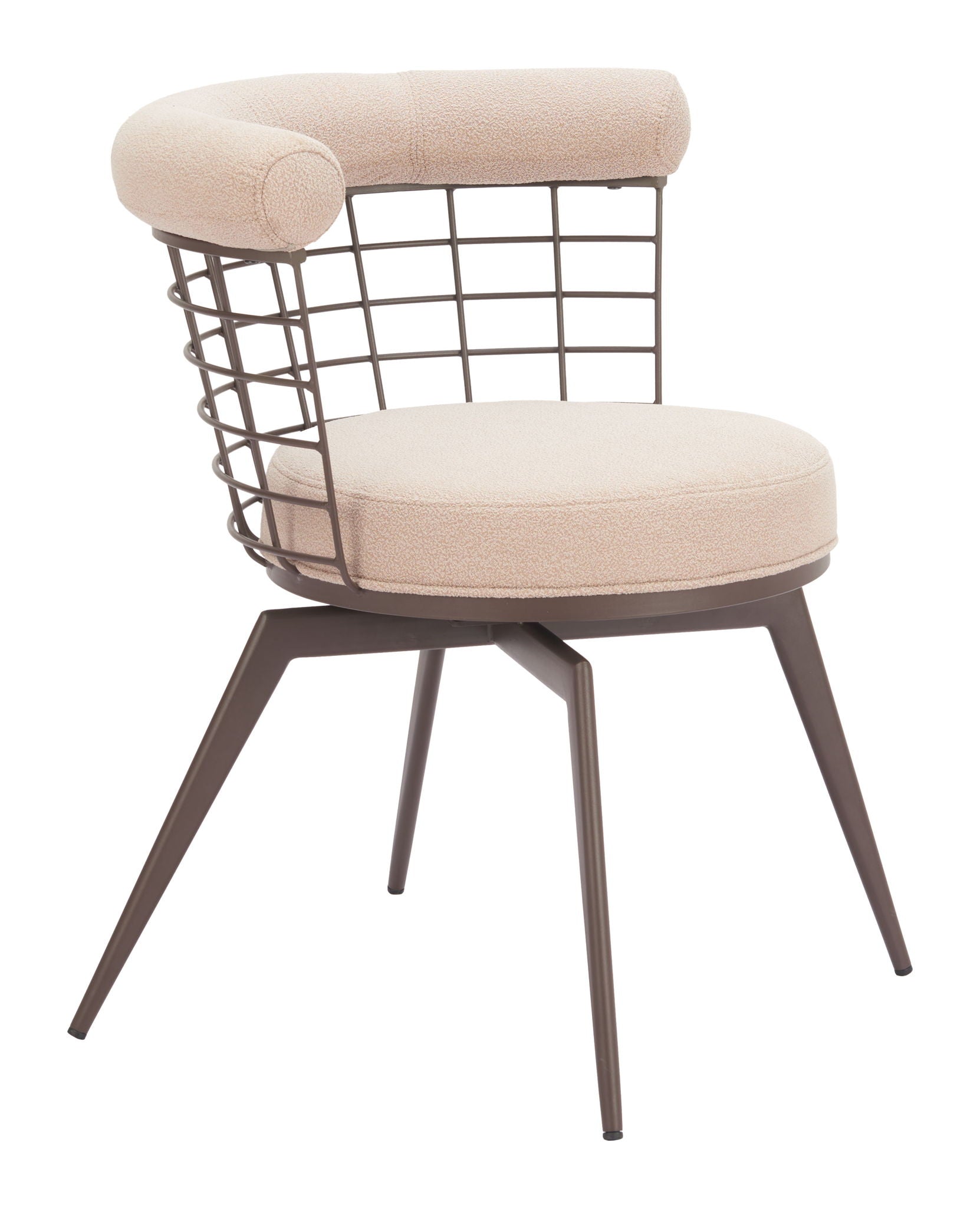Saku - Swivel Dining Chair - Beige / Brown