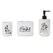 Ranch Life - Countertop Bathroom Set (Set of 3), 4 Per Carton - White / Black