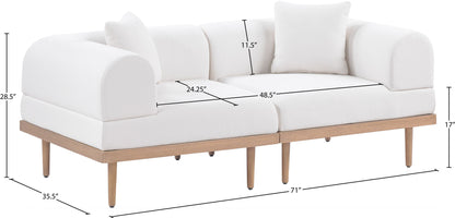 Laguna - 2 Piece Resilient Water Resistant Fabric 71" Upholstered Outdoor Patio Modular Loveseat