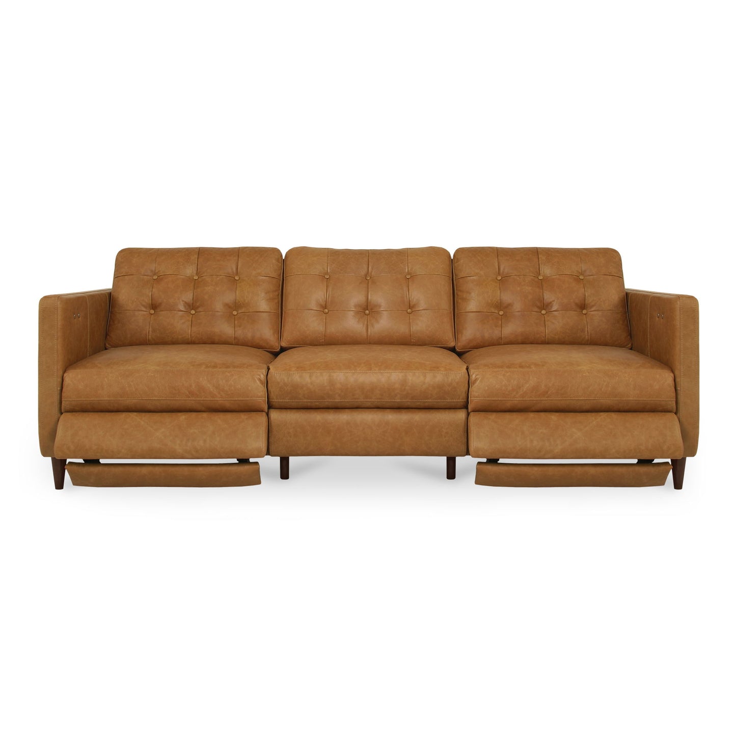 Bridgers - Leather Power Recliner Sofa - Tan