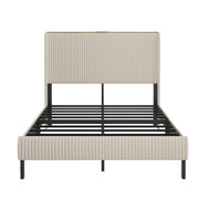 Platform Bed With Metal Frame And Charging Station