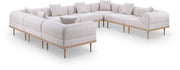 Laguna - 8 Piece Resilient Water Resistant Fabric 142" Upholstered Outdoor Patio Modular Sectional