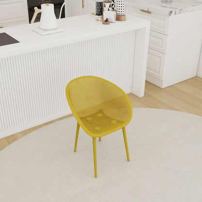 2 Piece Durable Single Chair With Mesh Hollow Out Design