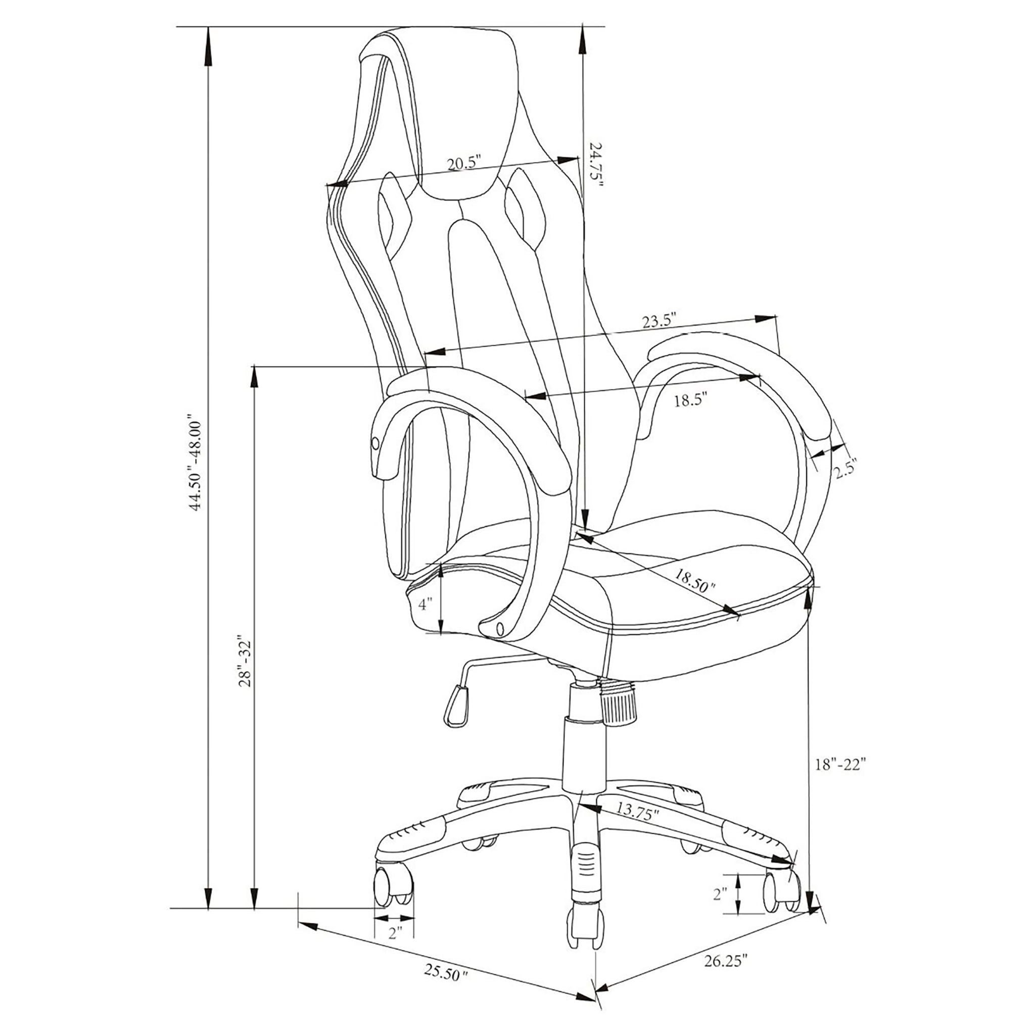 Norset - Upholstered Adjustable Home Office Desk Chair - Black