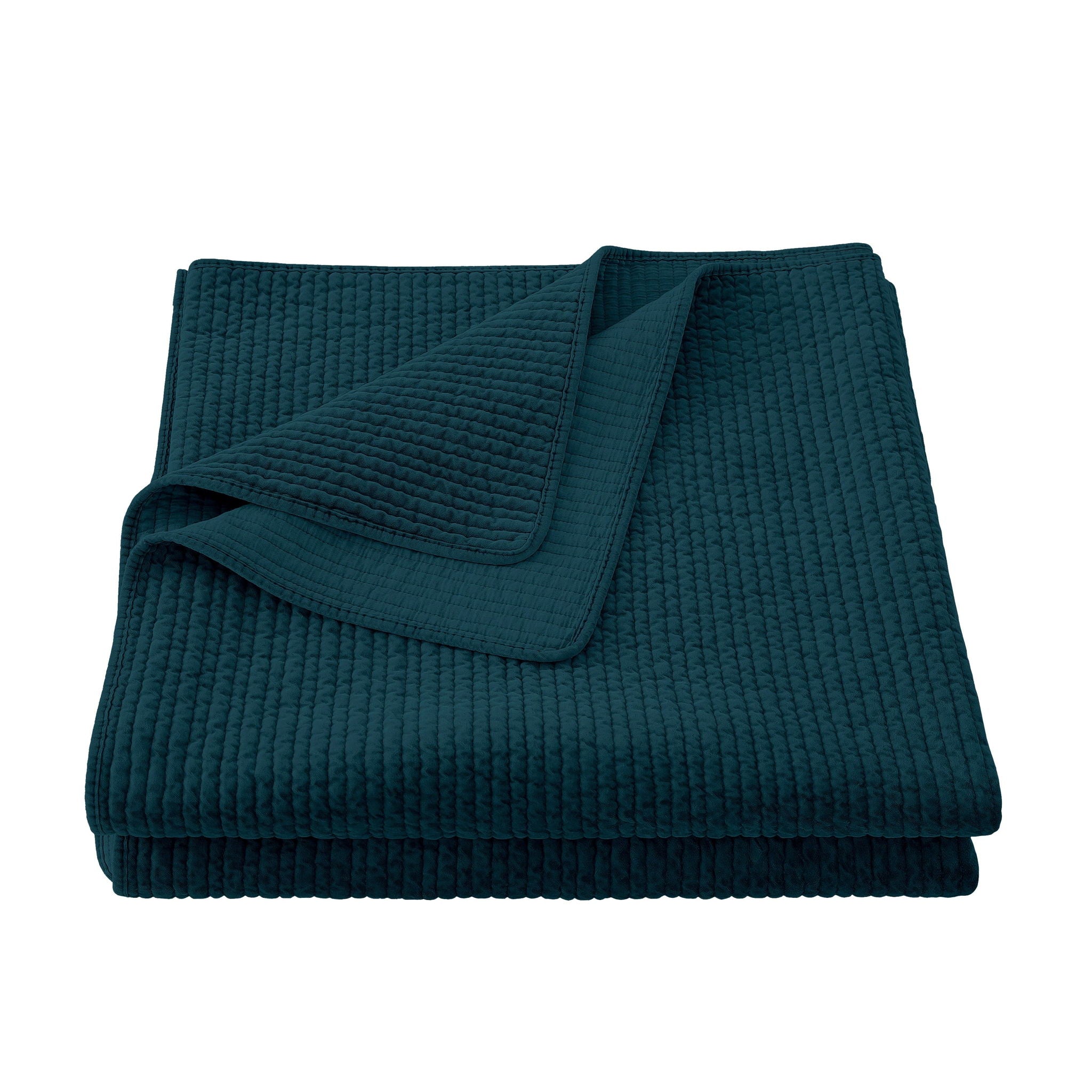 Stonewashed Cotton Velvet - Full/Queen Quilt - Deep Blue