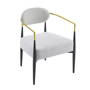Upholstered Accent Armchair With Tapered Legs - Beige / Black / Gold