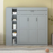 Murphy Wall Bed With Shelves, Wardrobe And LED Lights