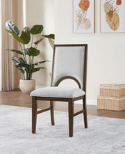 D122 - Dining Upholstered Side Chair - Cherry / Light Gray