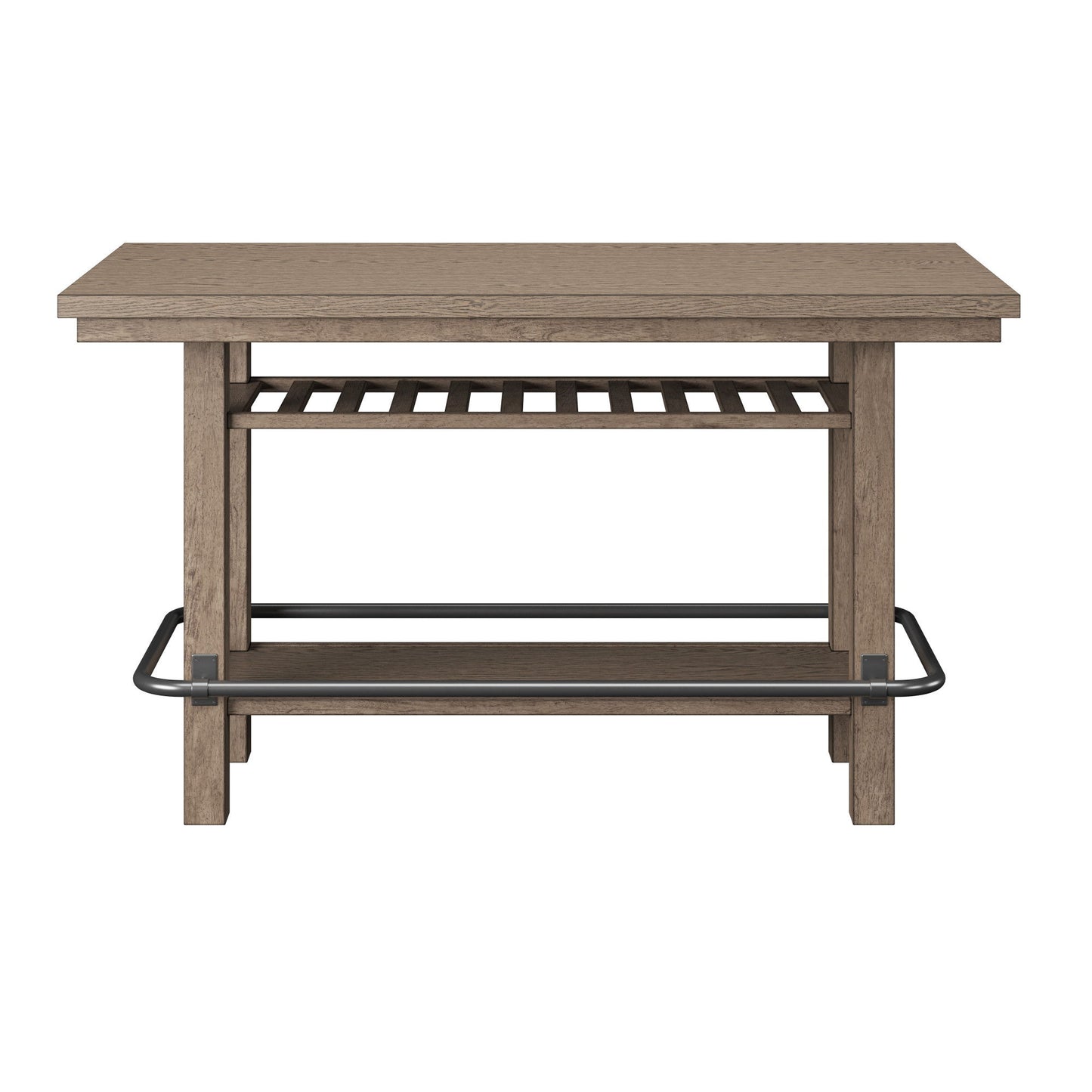 Bar Height Storage Table With Construction - Brown