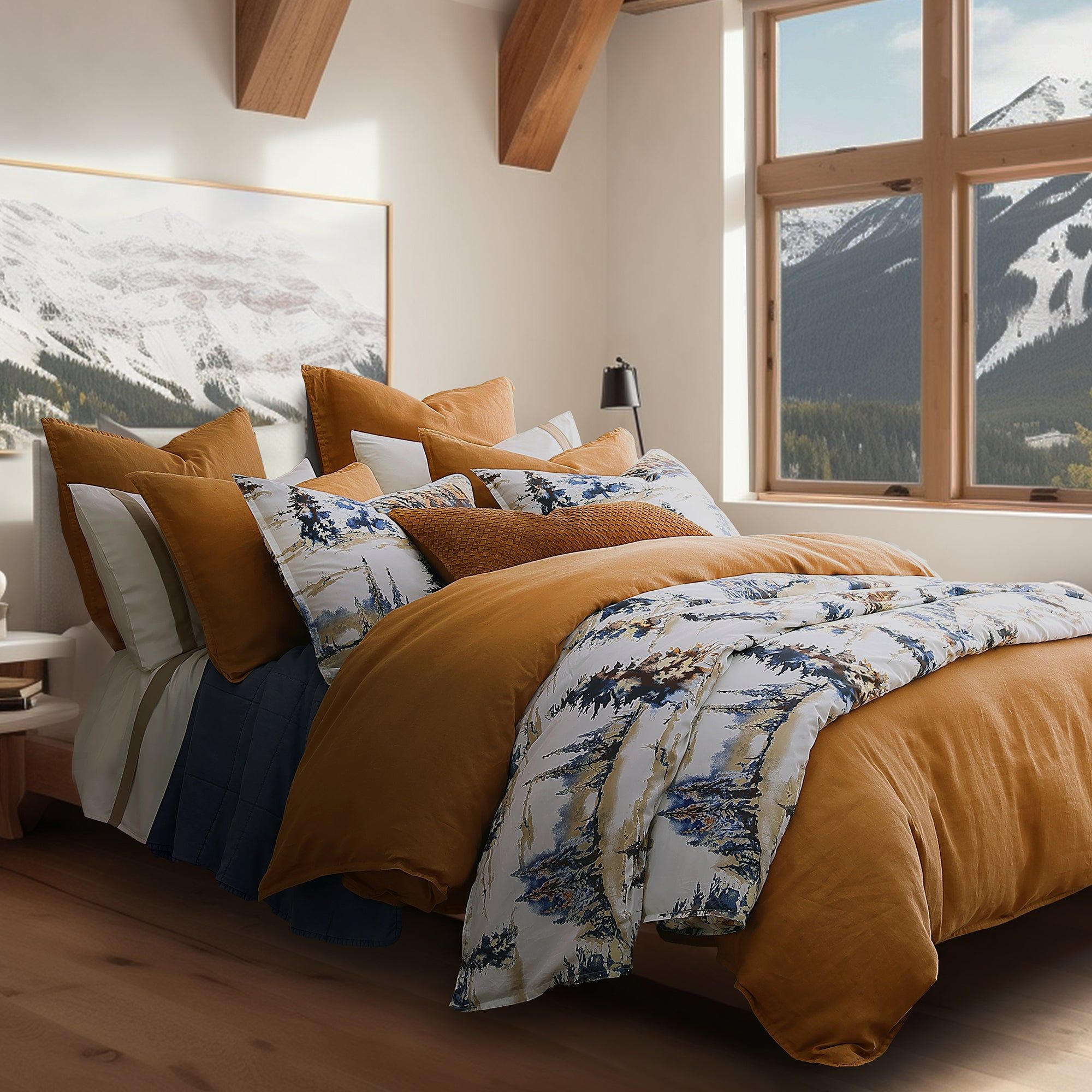 Acadia - Twin Reversible Comforter Set (Set of 2) - Copper