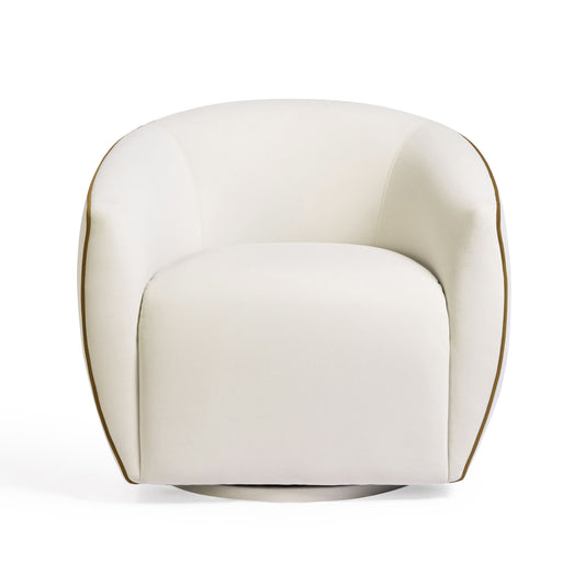 Jordan - Velvet Swivel Chair - Beige