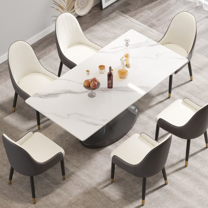 Modern Stone Panel Stainless Steel Curved Legs, Can Accommodate 6 - 8 People