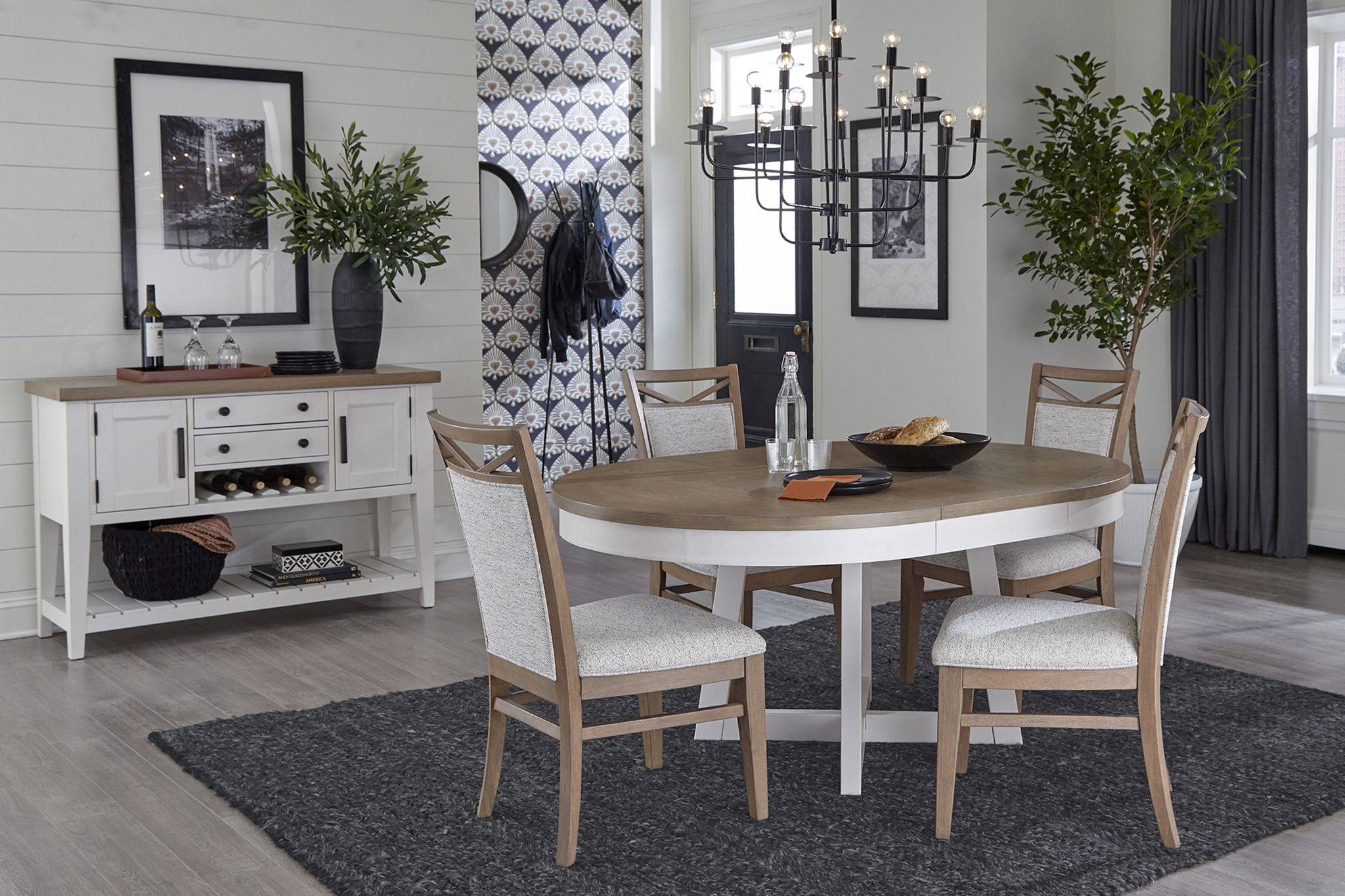 Americana Modern Dining - Round Dining Table With Extensions - Cotton