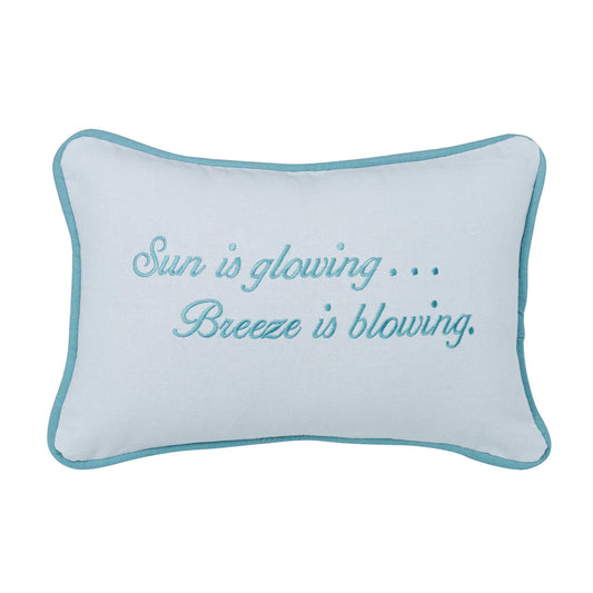 Pillow - Embroidered Sun Is Glowing. Breeze Is Blowing Pillow - Multi