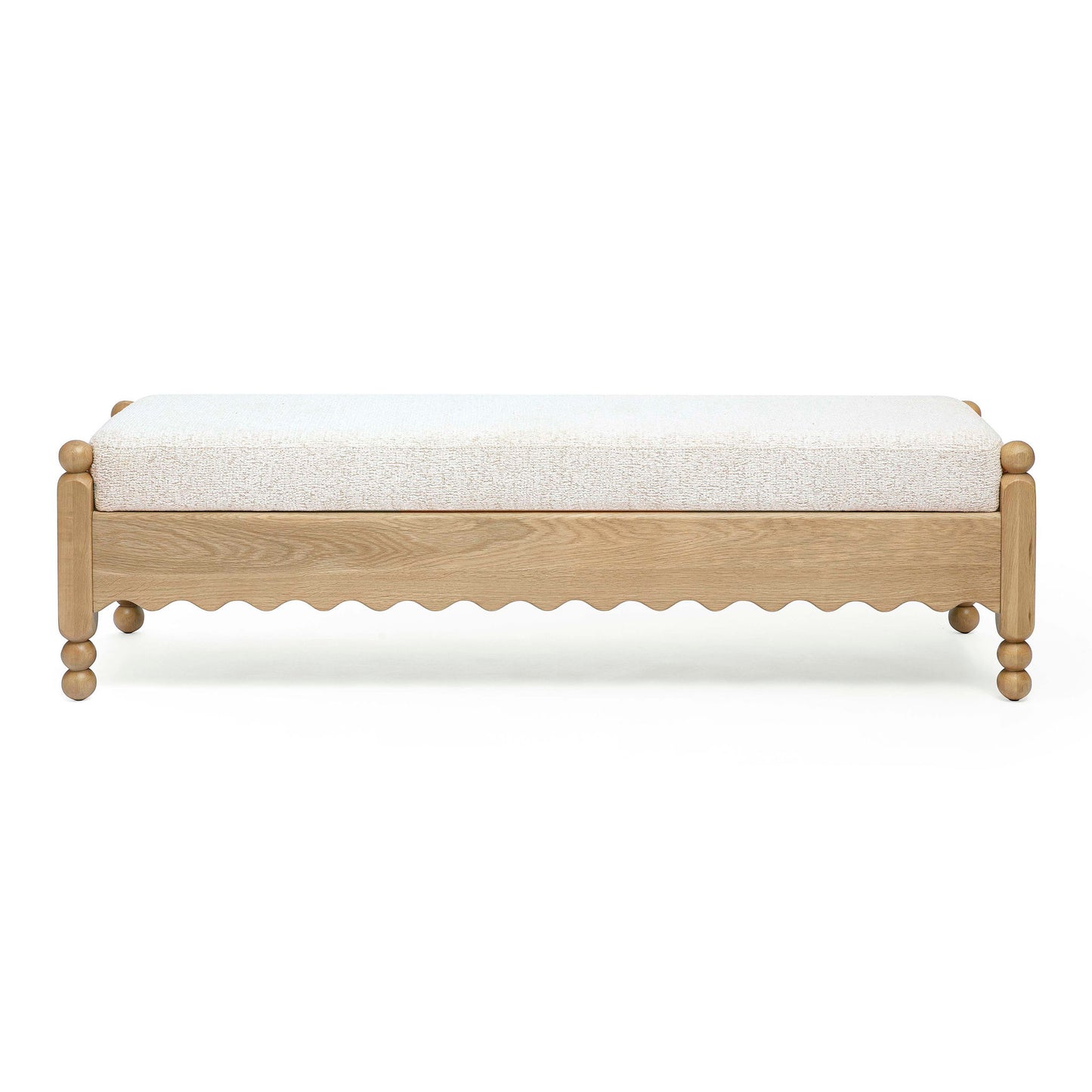 Thelma - Performance Basketweave Bench - Cream