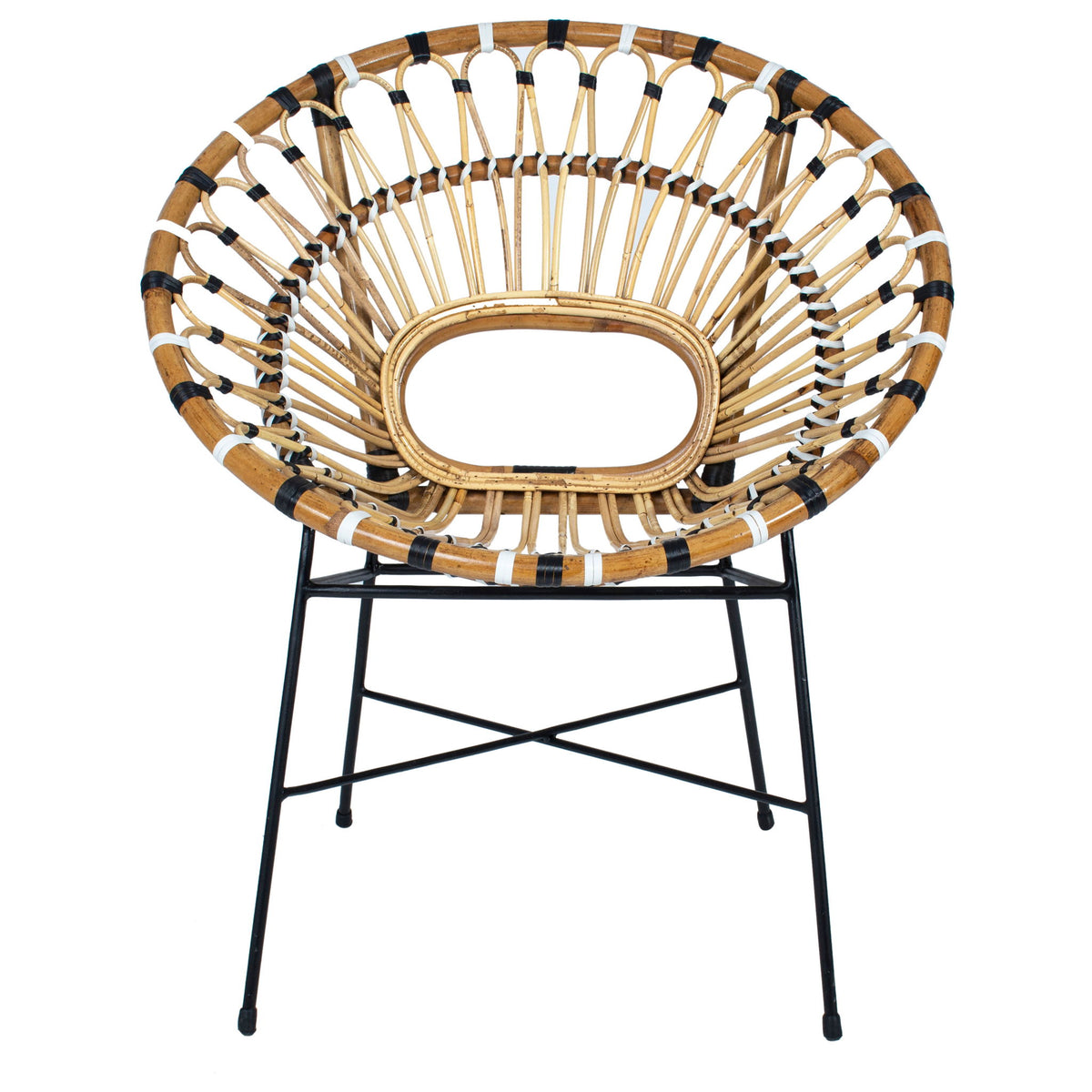 Lorena - Occasional Chair - Natural With Black And White