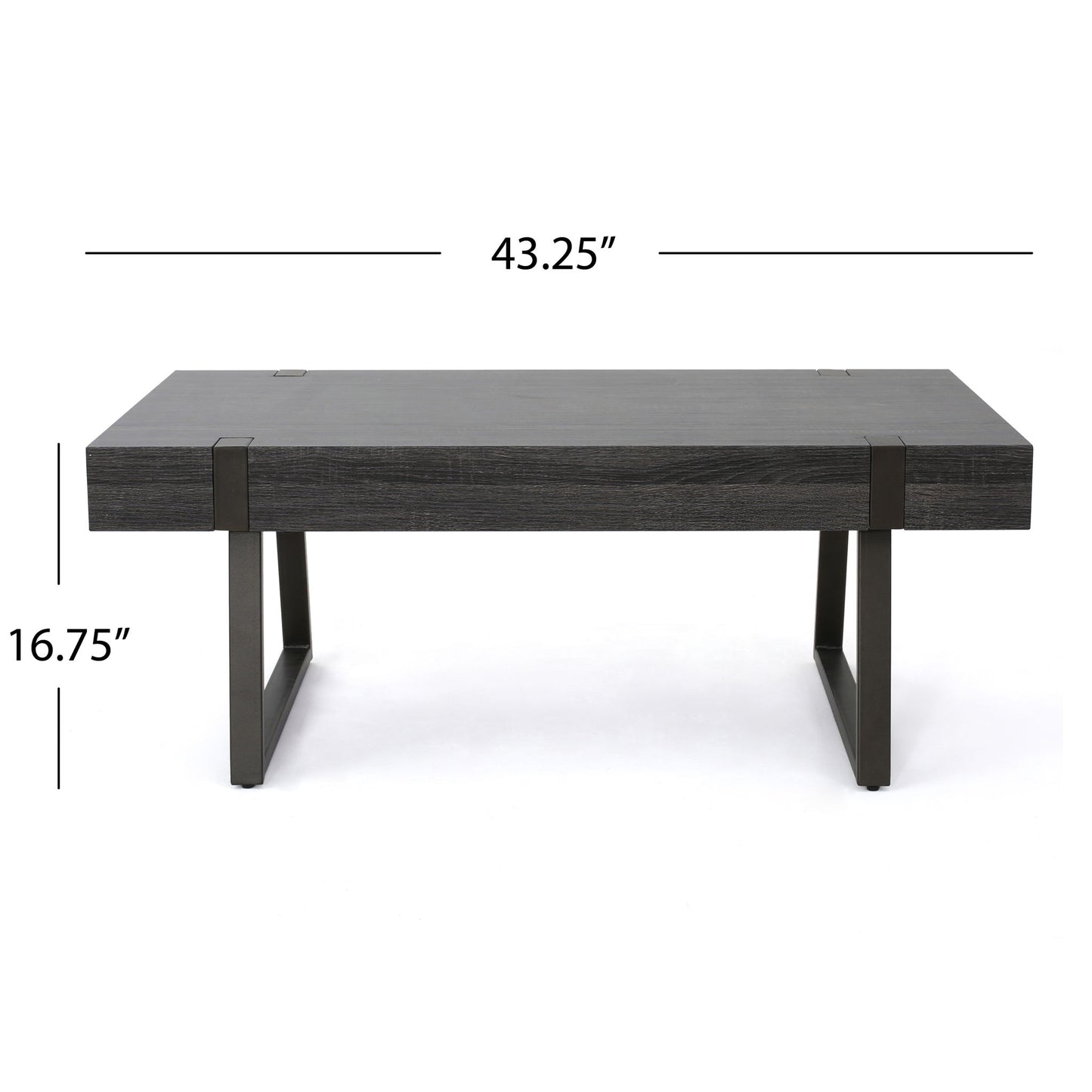 Abitha - Coffee Table With Industrial Powder Coated Metal Legs