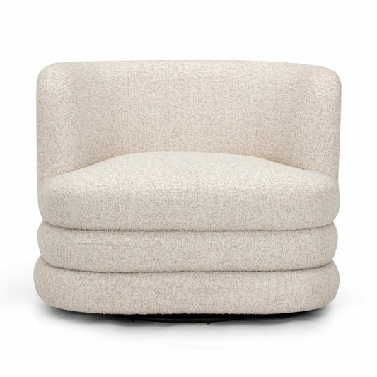Astor - Heavy Boucle Swivel Hotel Lounge Chair - Cream