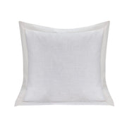 Luna - Single Flanged Washed Linen Pillow - White