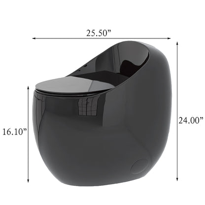 Modern Egg Shape Toilet 1.28 Gpf Single Flush Ceramic