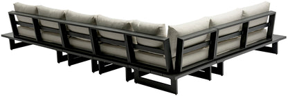 Maldives - 5 Piece Water Resistant Outdoor Patio Modular Sectional With Gray Base