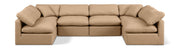Indulge - Faux Leather 6 Piece Modular U-Shaped Sectional - Tan