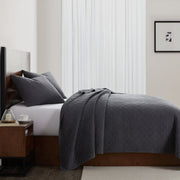 Cotton Gauze - King Stonewashed Quilt Set (Set of 3) - Charcoal