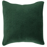 Stonewashed Cotton Velvet - Quilted Euro Sham - Emerald