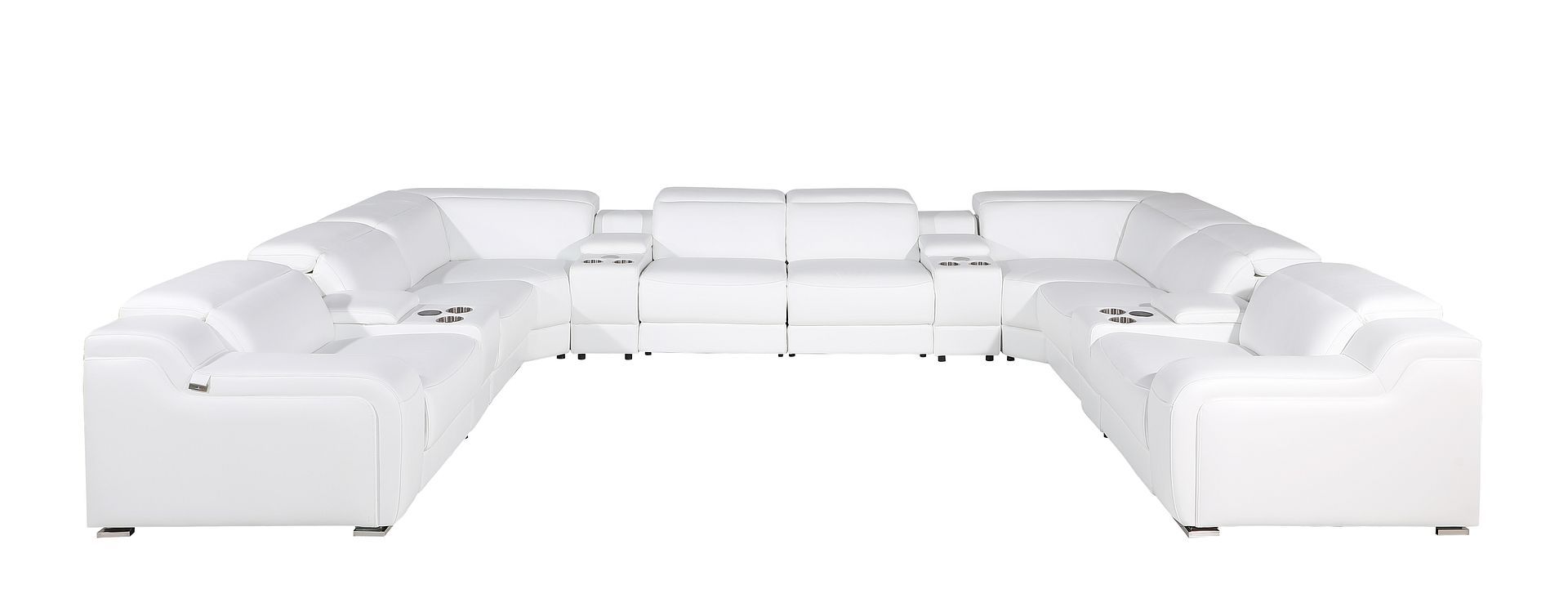 1116 - 12-Piece U-Shaped Sectional Sofa In With 4 Power Recliners & Power Headrests