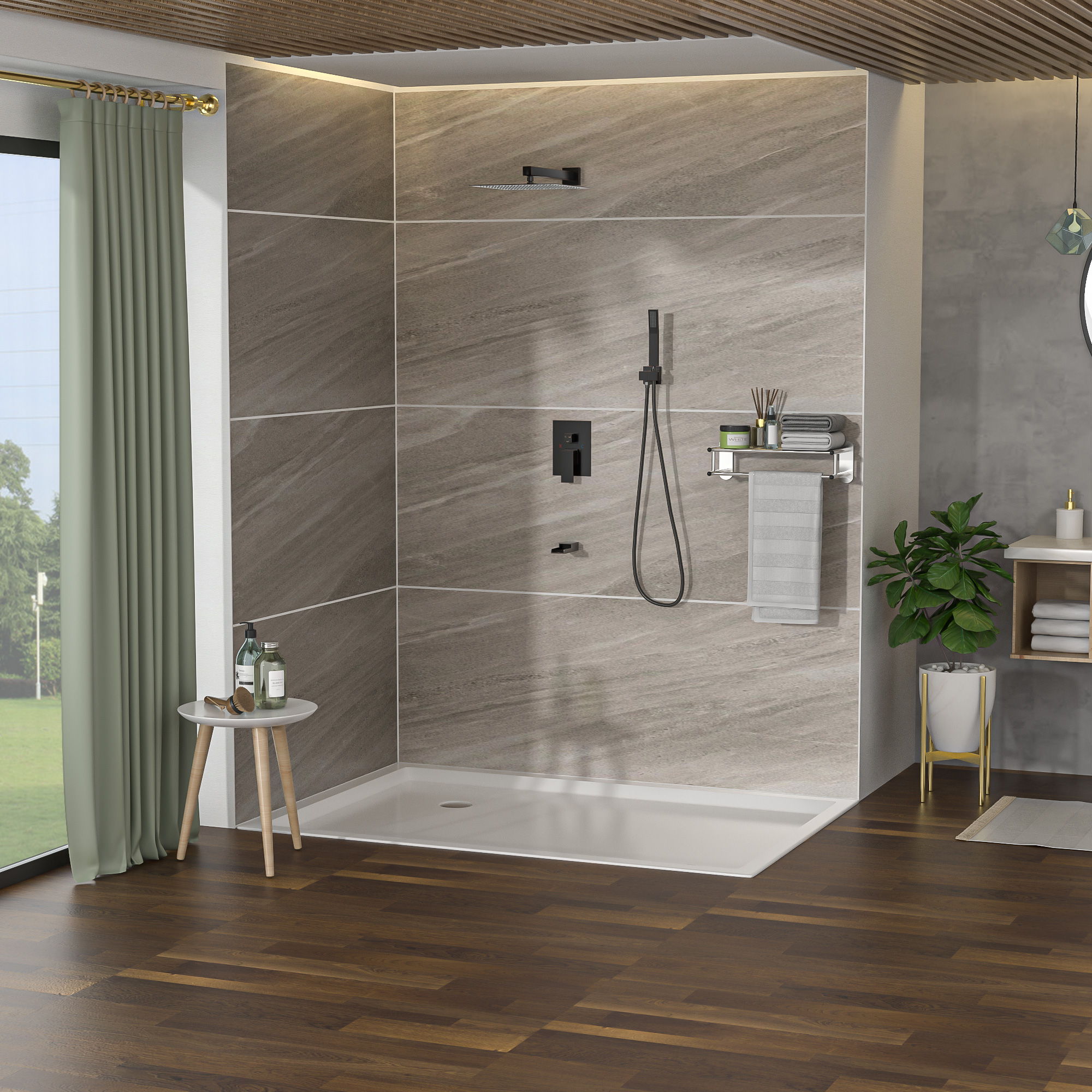 10" Wall Mounted Square Shower System With Rough In Valve