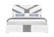 Optimus - King Bed With LED - White