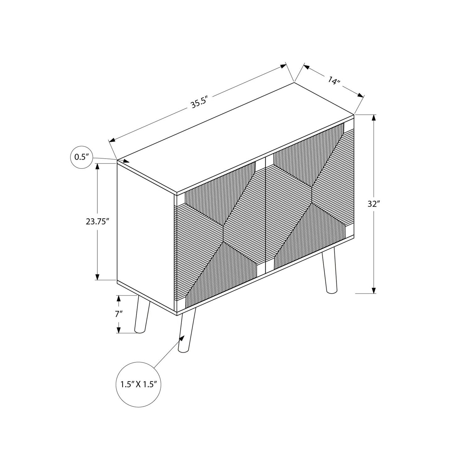 Accent Chest, 2 Door Cabinet, Storage Furniture - Walnut