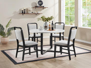 D180 - 5 Piece Dining Room Set (Table, 4 Side Chairs) - Black / White