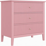 Fluted 3 Drawer Nightstand With Soft Close Slides