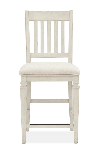 Newport - Counter Dining Chair With Upholstered Seat (Set of 2) - Alabaster