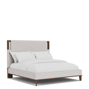 Delia - King Upholstered Bed - Nouveau Walnut / Beige