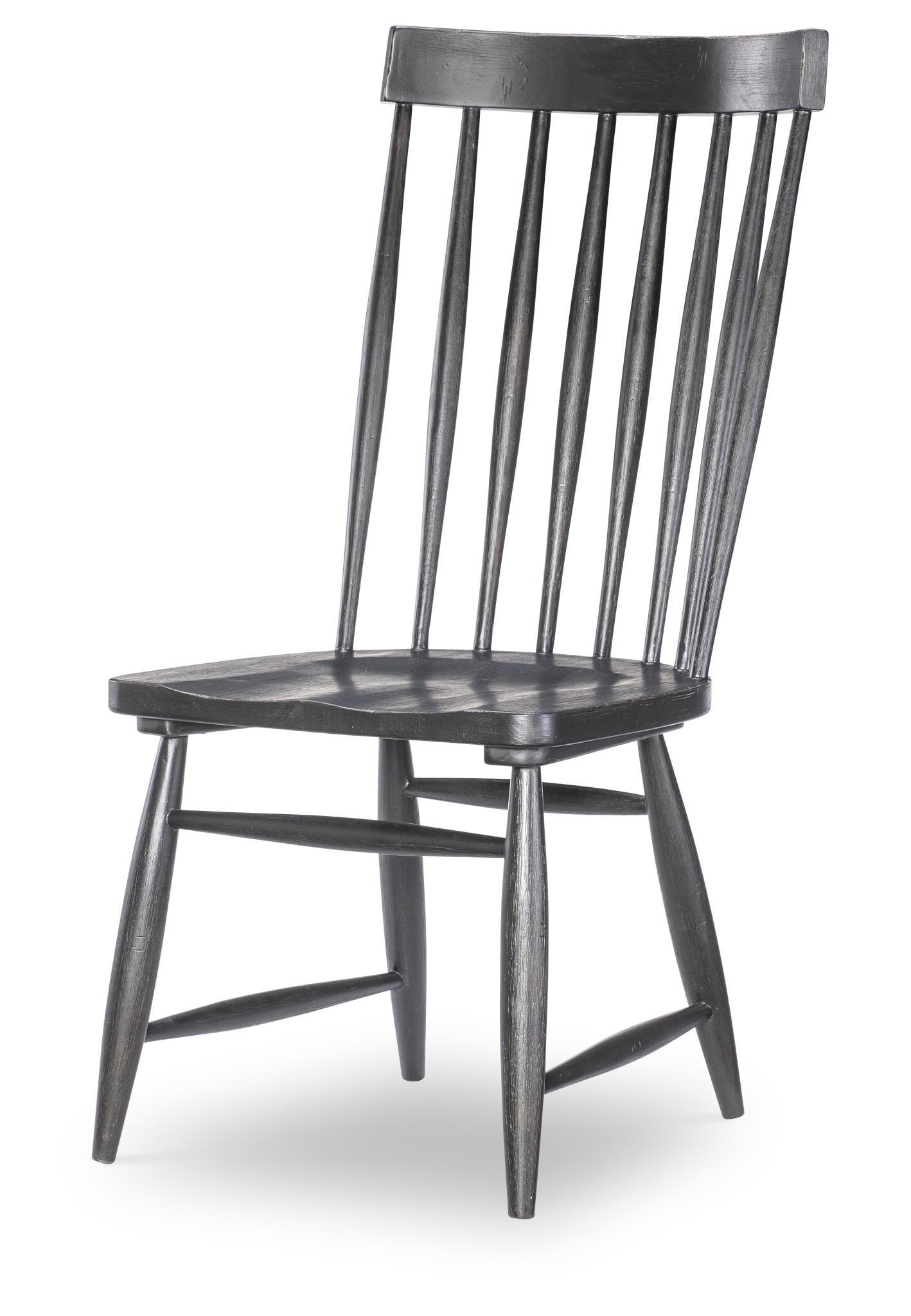 Vintage Market - Windsor Side Chair With Tapered Spindles (Set of 2) - Kettle Black