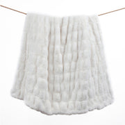 Ruched Rabbit - Double-Sided Oversized Throw - White