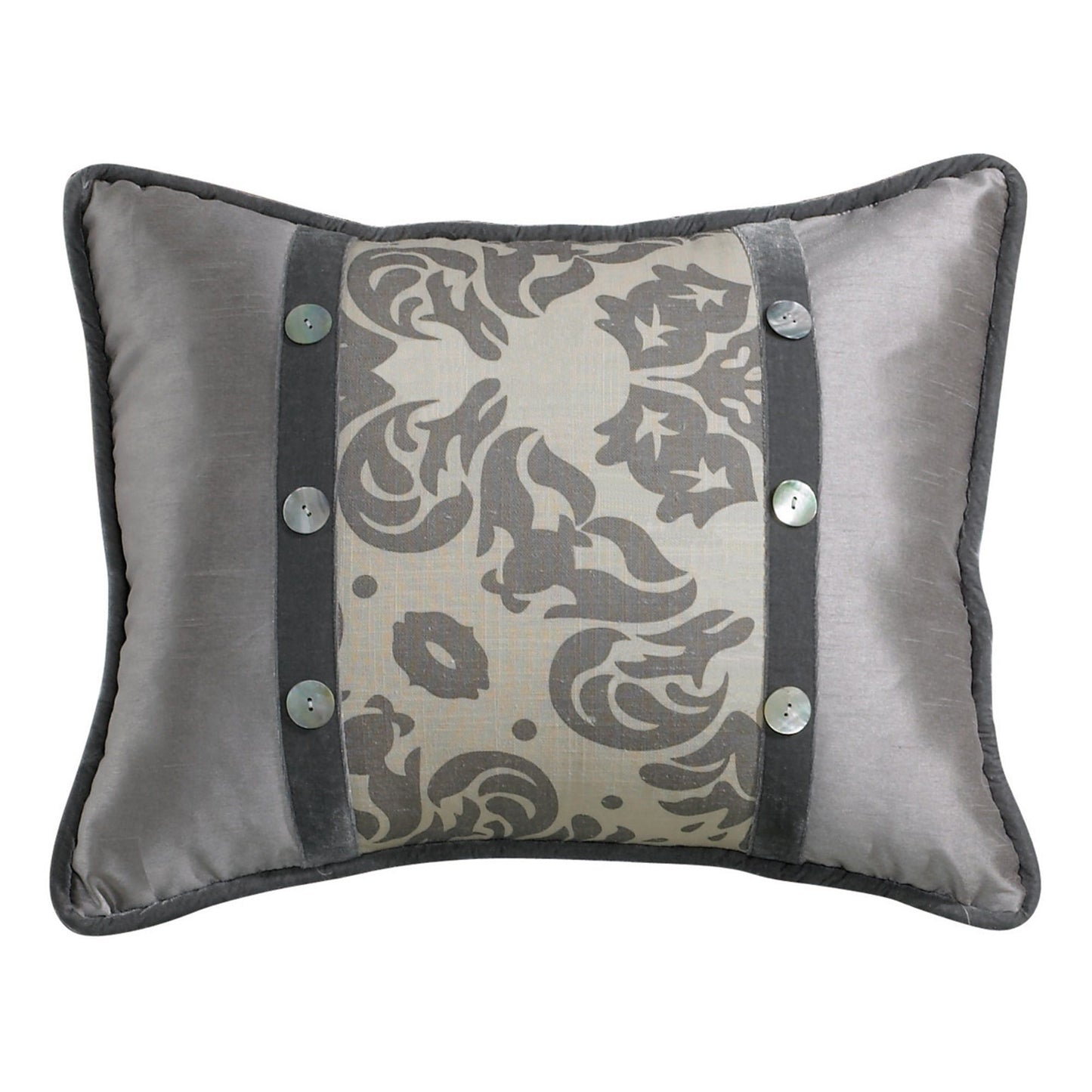 Kerrington - Rectangle Damask Pillow - Gray