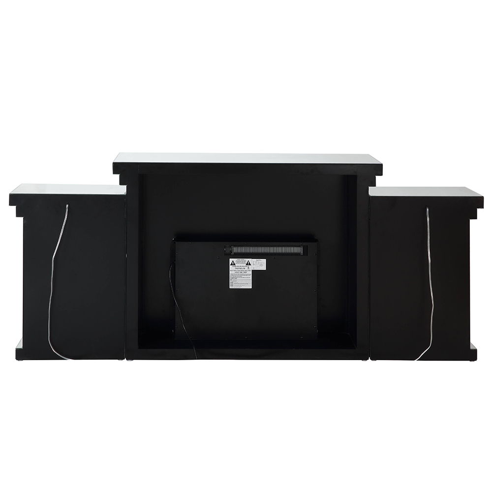 Noralie - Fireplace With LED - Mirrored & Faux Diamonds