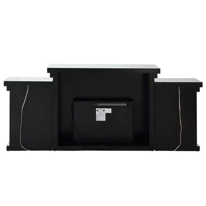 Noralie - Fireplace With LED - Mirrored & Faux Diamonds
