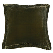 Stella - Faux Silk Velvet Flanged Euro Sham - Fern Green