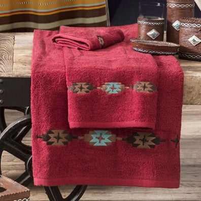 Socorro - Embroidered Towel Set (Set of 3), 2 Per Carton - Turquoise