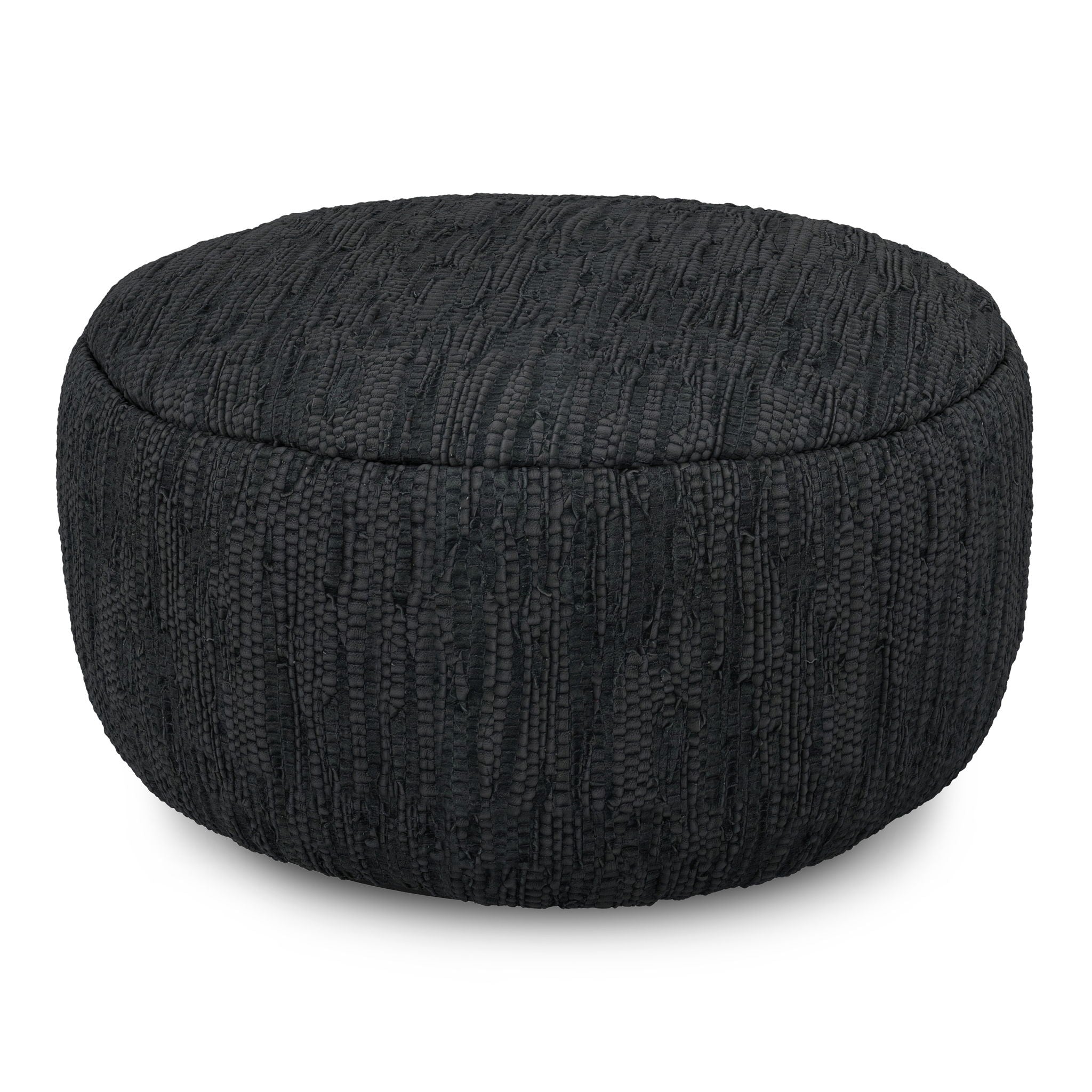 Fredrik - Round Pouf - Black