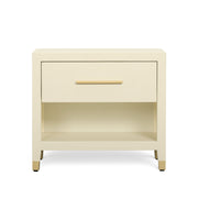Dani - Faux Shagreen Nightstand With Drawer - Cream