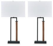 Voslen - Metal Table Lamp (Set of 2) - Black / Brown