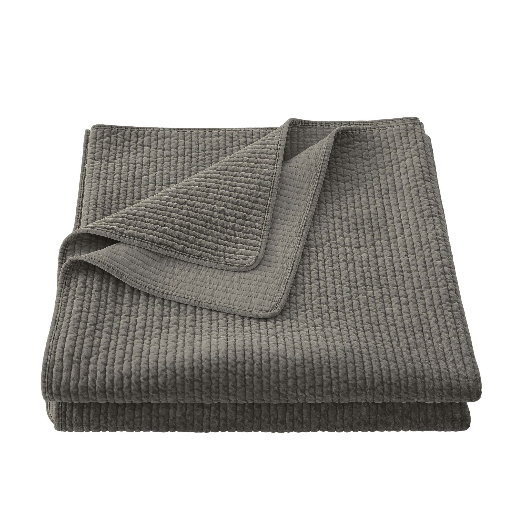 Stonewashed Cotton Velvet - Twin Quilt - Gray