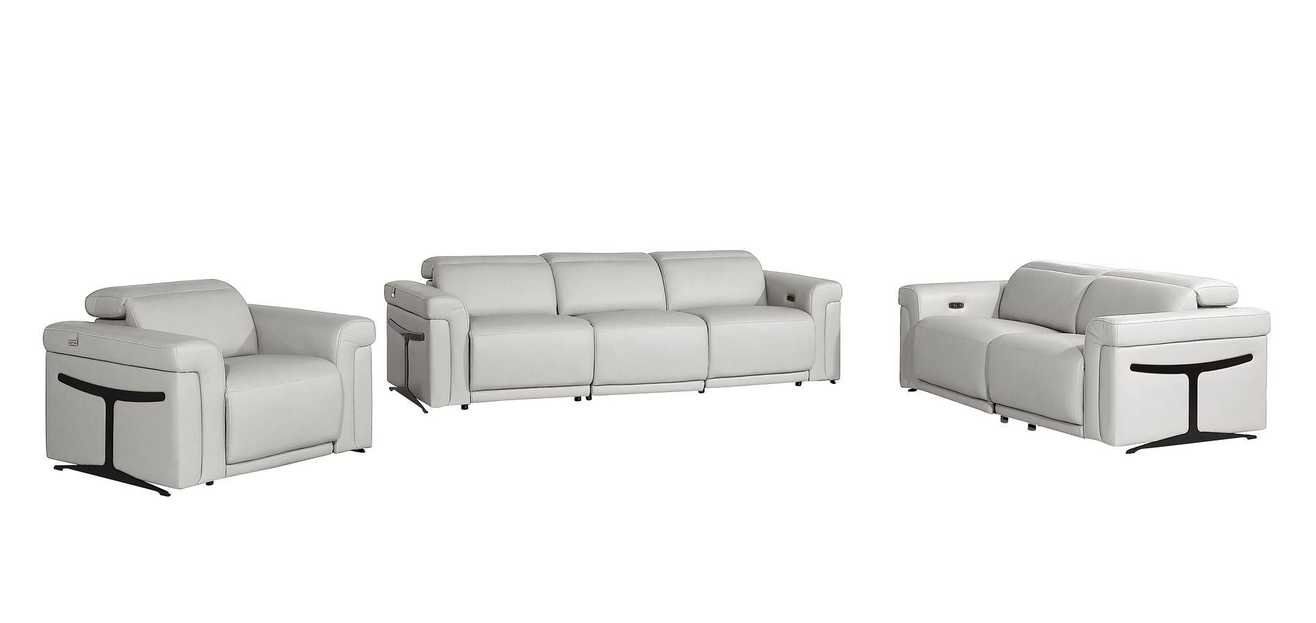1126 - 6-Piece Modular Power Reclining Sofa, Loveseat & Chair Set In With 6 Power Recliners & Power Headrests