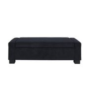 Textured Fabric Ottoman Bench With Hinged Lid