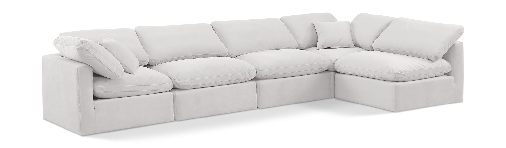 Indulge - Velvet 5 Piece Modular Sectional